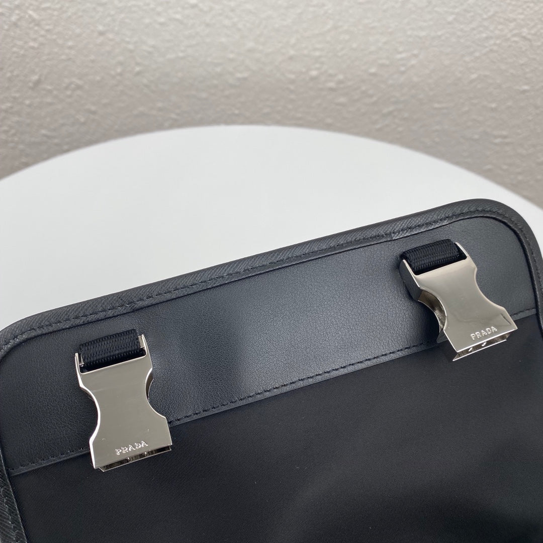PRADA MESSENGER BAG 22 IN BLACK RE-NYLON