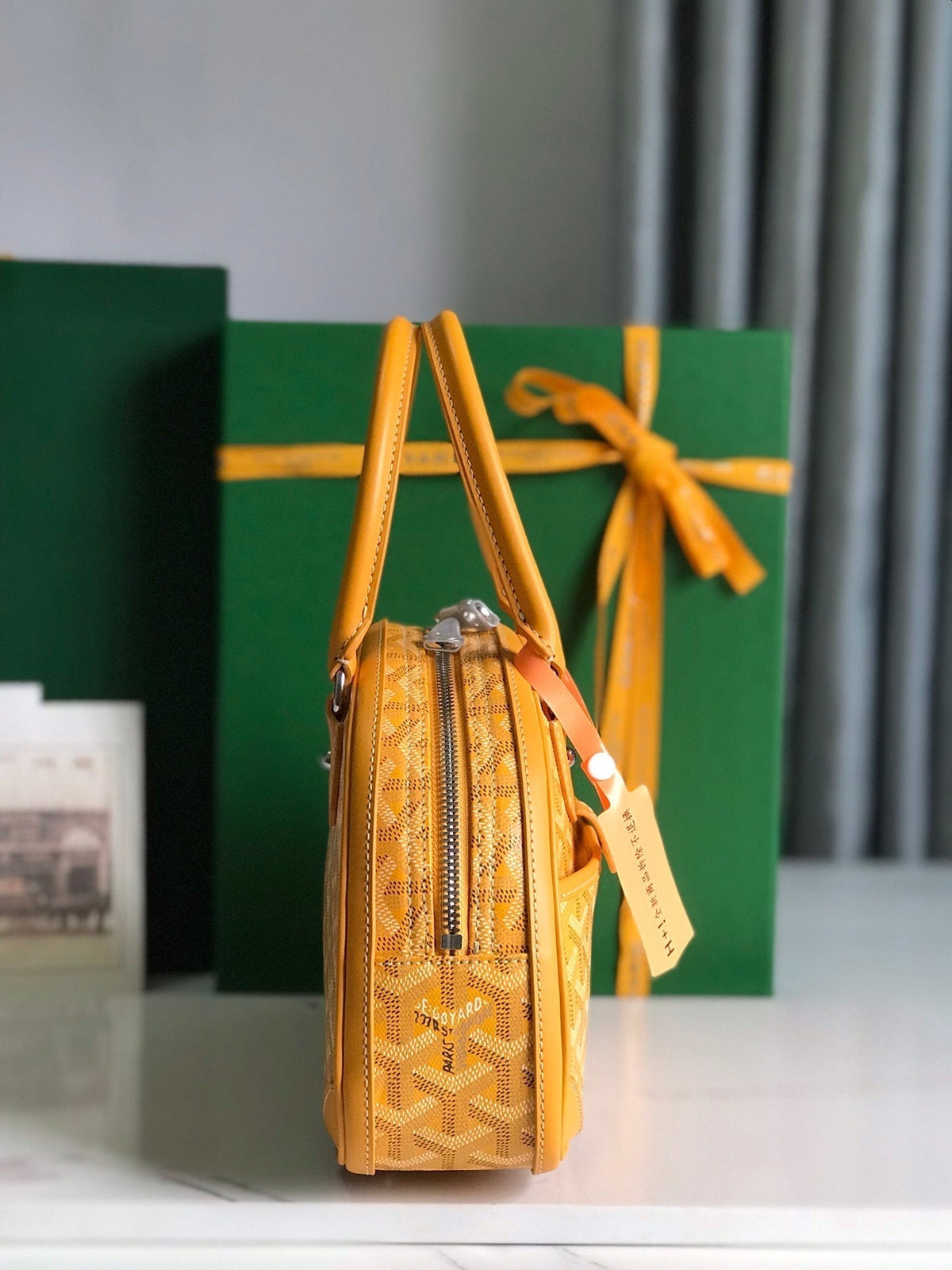 SAINT JEANNE MINI BAG 26 IN YELLOW GOYARDINE CANVAS AND CALFSKIN