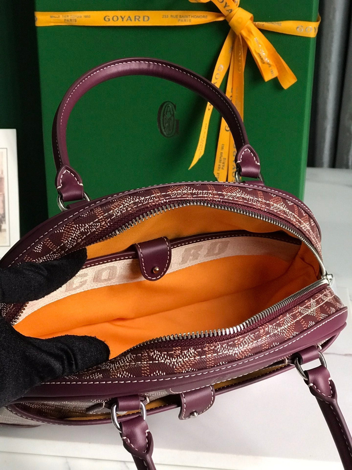 SAINT JEANNE MINI BAG 26 IN CANNON PINK GOYARDINE CANVAS AND CALFSKIN