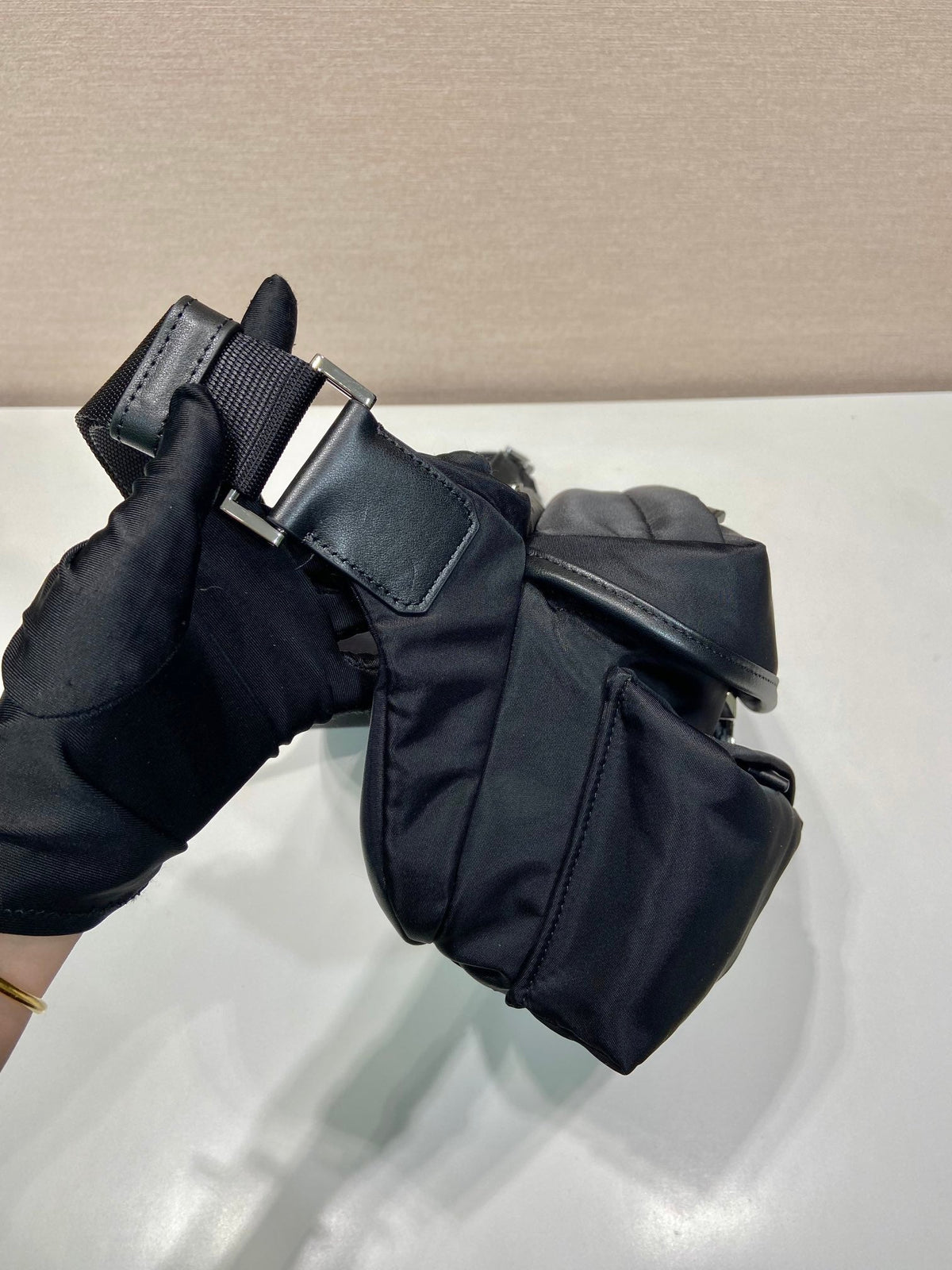 PRADA BELT BAG 27 IN BLACK RE-NYLON