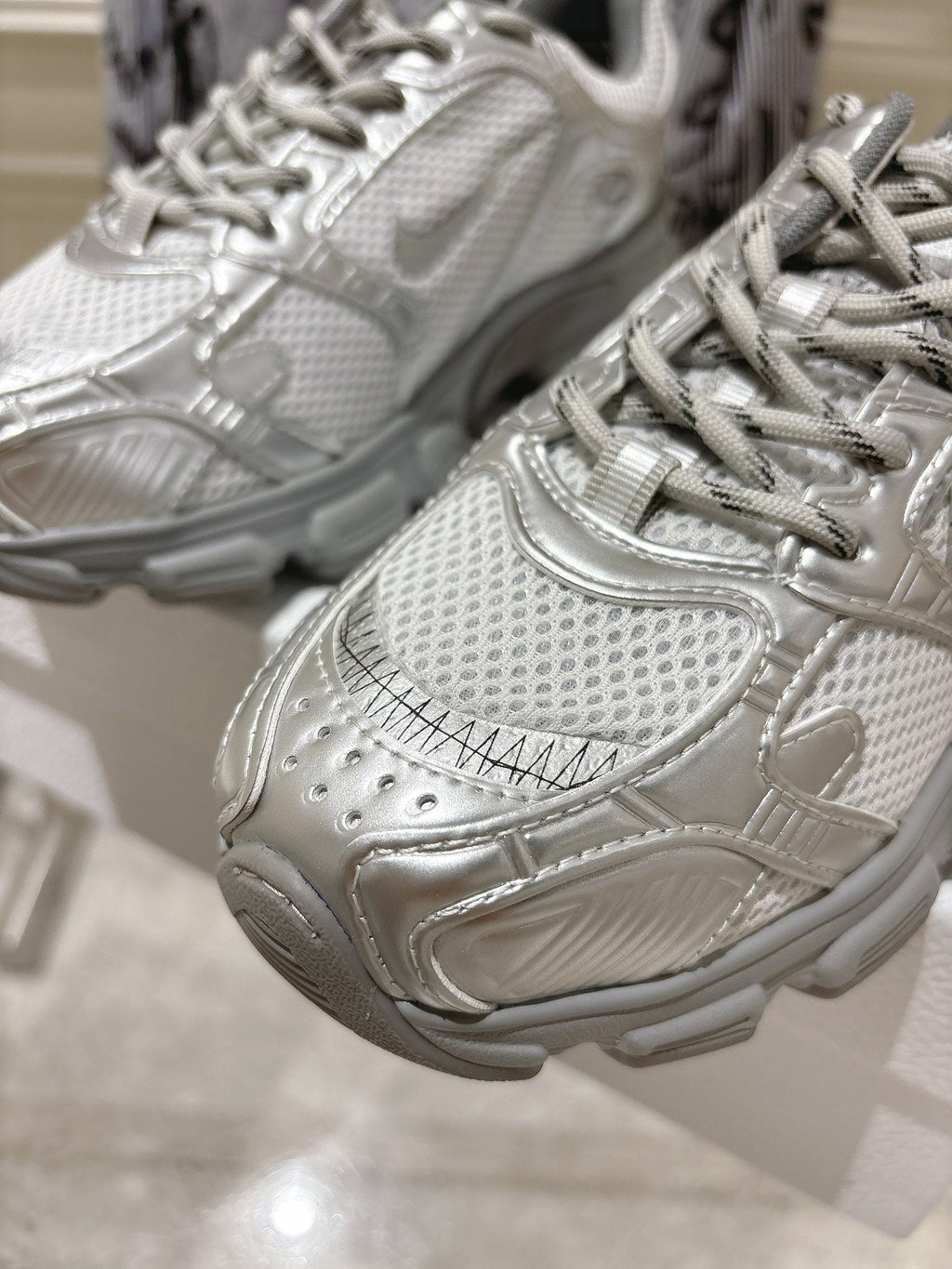 DIOR 25S CHRONO SNEAKER 45MM IN MESH WITH SILVER CALFSKIN