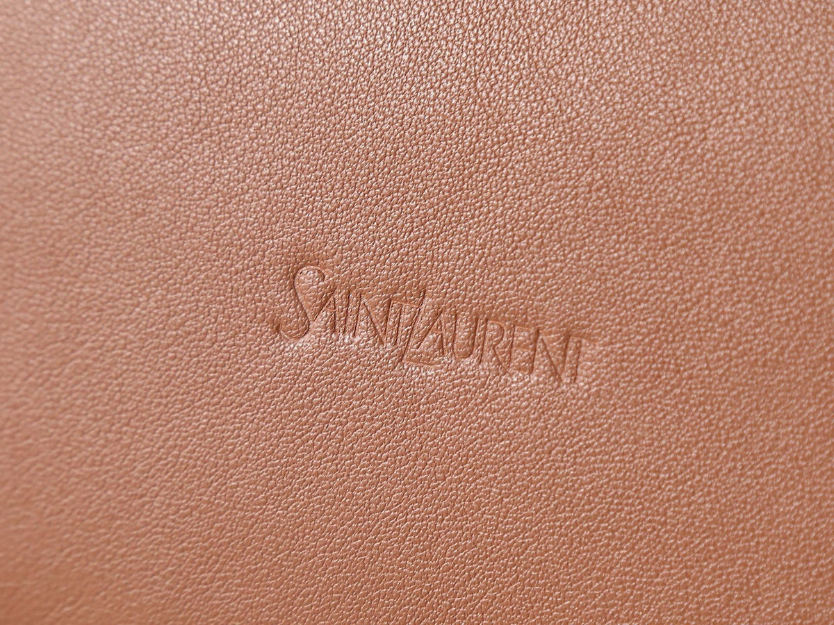 YSL Y BUCKET BAG 30 IN BROWN CALFSKIN