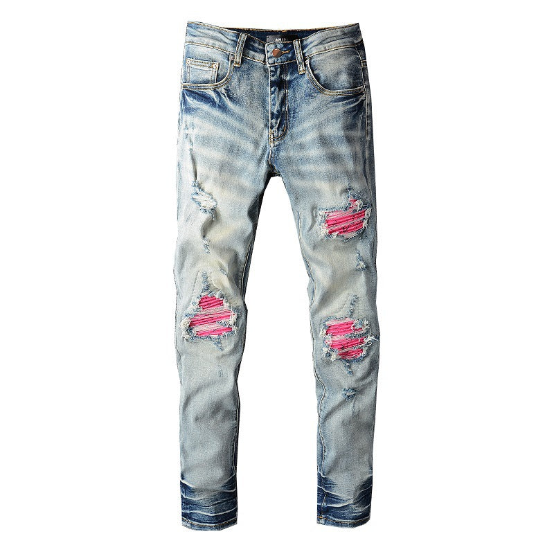 Amiri Jeans Casual Hip Hop Slim Jeans Men #805