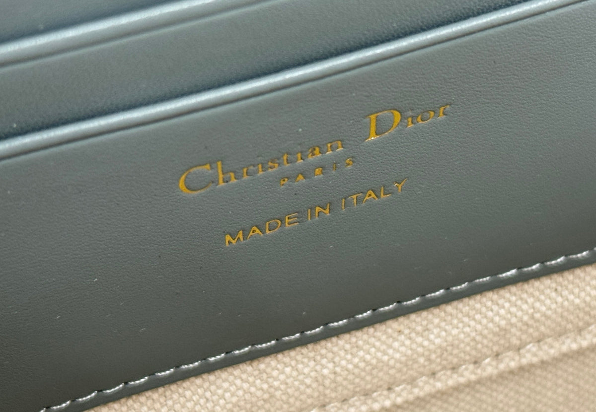 DIOR 25S 30 MONTAIGNE DEA POUCH GRAY OBLIQUE JACQUARD 26 IN CANVAS
