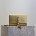 YSL 25S KATE TASSEL 20 IN GOLD METALLIC CALFSKIN GOLD HARDWRE