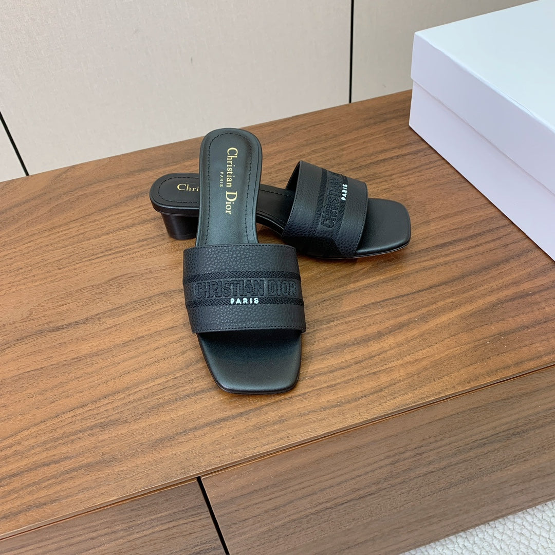 DIOR 25S HIGH-HEEL SANDALS 40 MM IN BLACK CALFSKIN