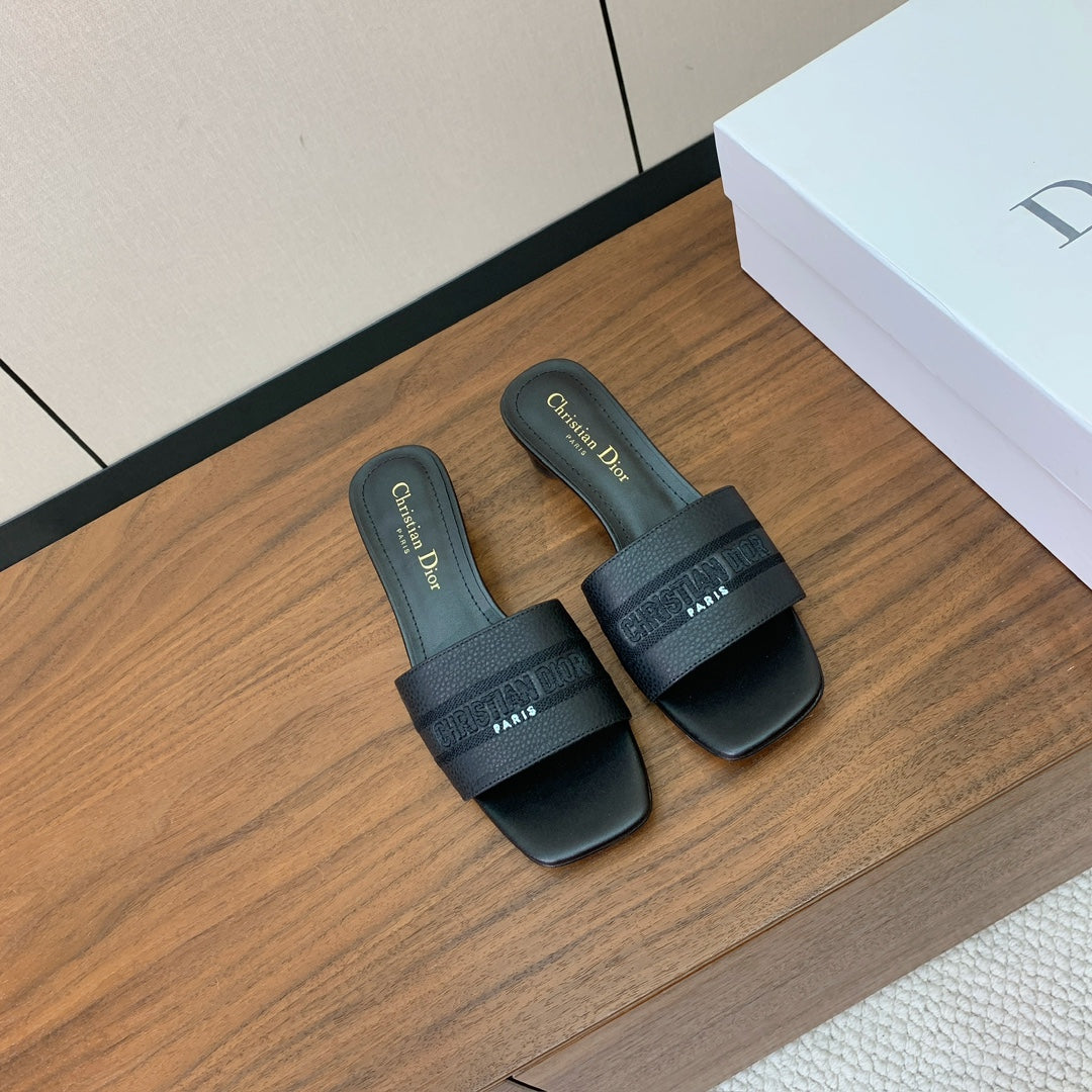 DIOR 25S HIGH-HEEL SANDALS 40 MM IN BLACK CALFSKIN