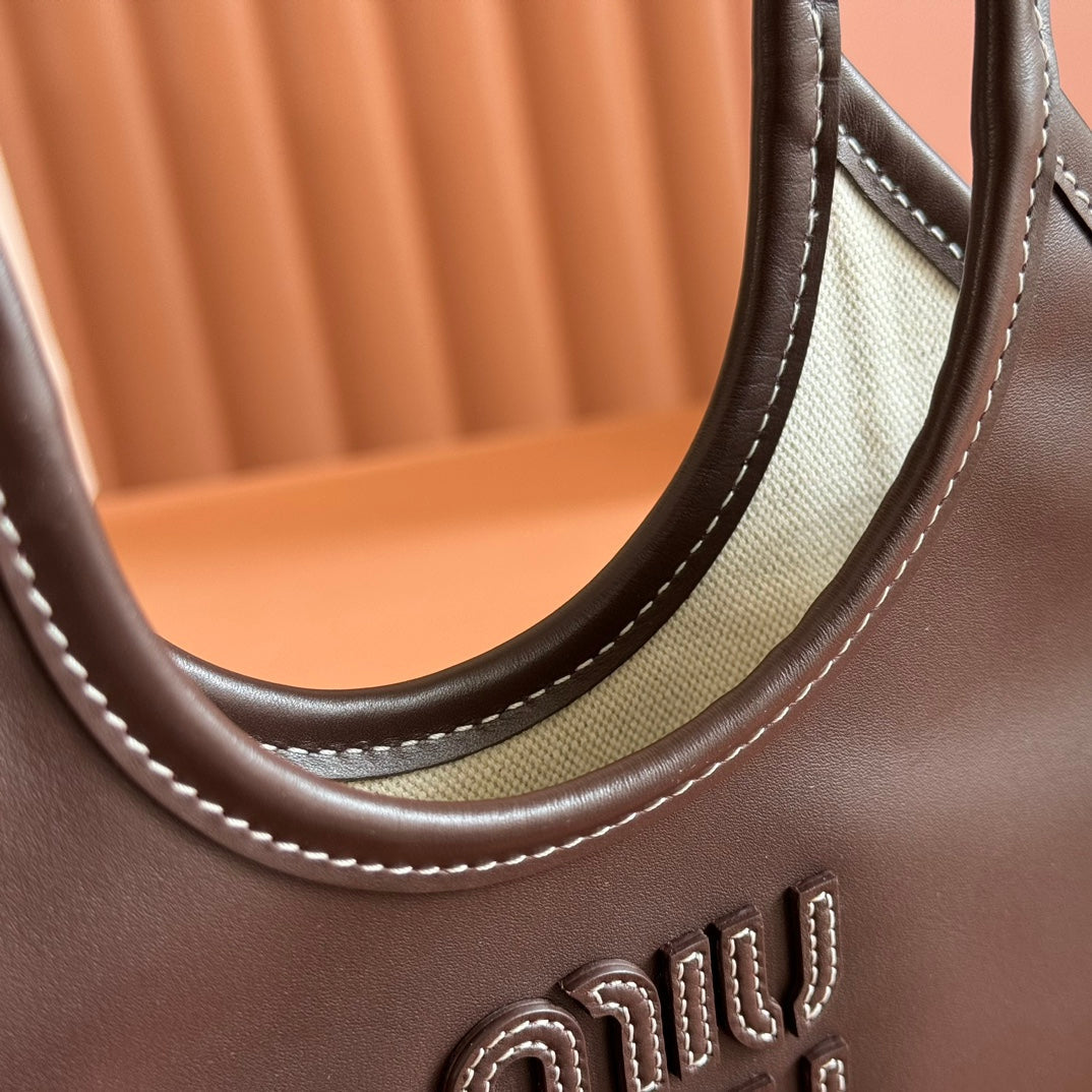 IVY SMALL TOTE BAG 24 IN BRIARWOOD BROWN CALFSKIN