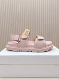 DIOR BACK-STRAP SANDALS 25S IN PASTEL PINK CALFSKIN WITH GOLD HARDWARE