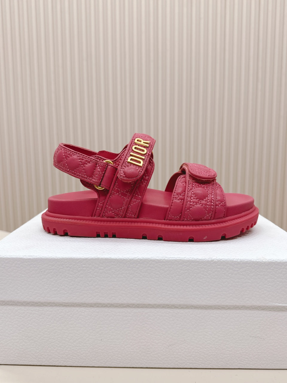 DIOR BACK-STRAP SANDALS 25S IN DARK PINK CALFSKIN