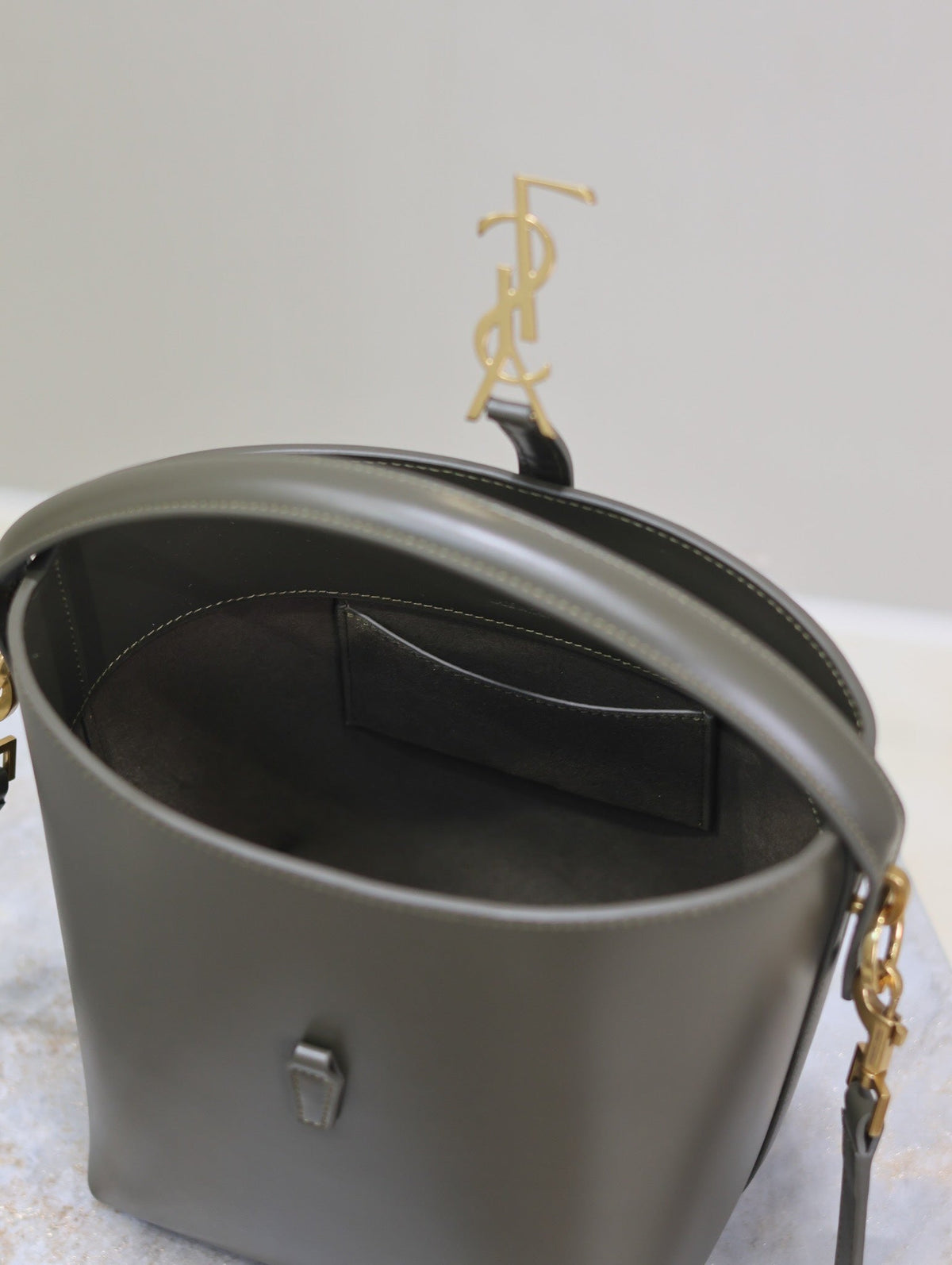 YSL 25S LE 37 MINI 20 IN DARK OLIVE CALFSKIN GOLD HARDWRE