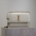 YSL 25S SUNSET BAG 22 IN IVORY CALFSKIN GOLD HARDWRE