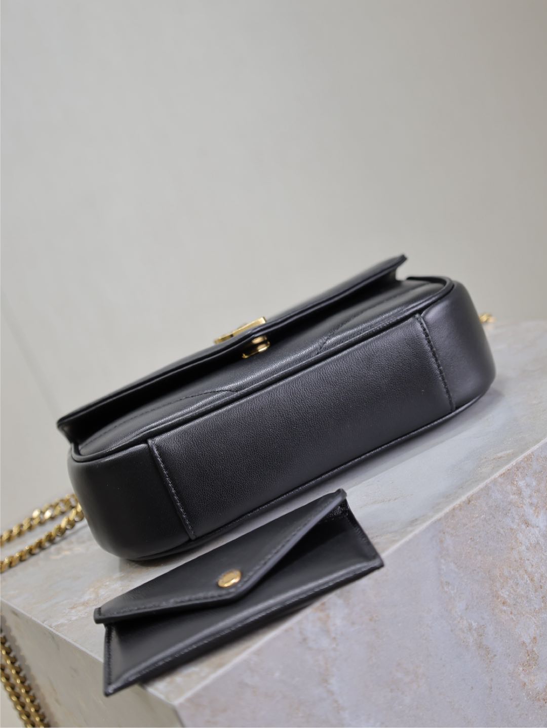 LOULOU MINI 20 IN BLACK SHEEPSKIN GOLD HARDWARE