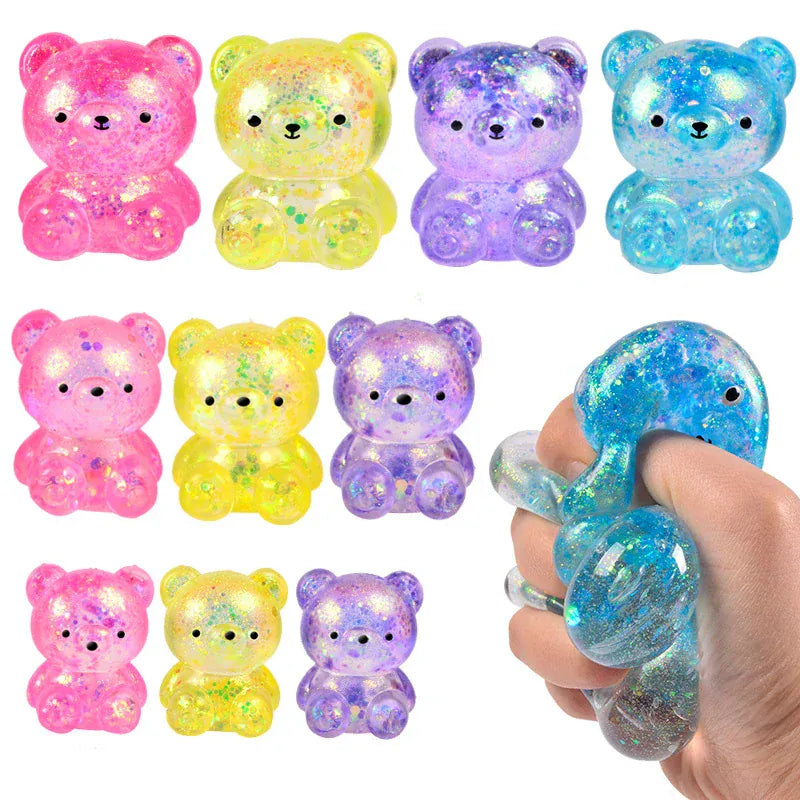 Squishy Glitter Bear Stress Toy - Slow Rebound Sensory Fidget